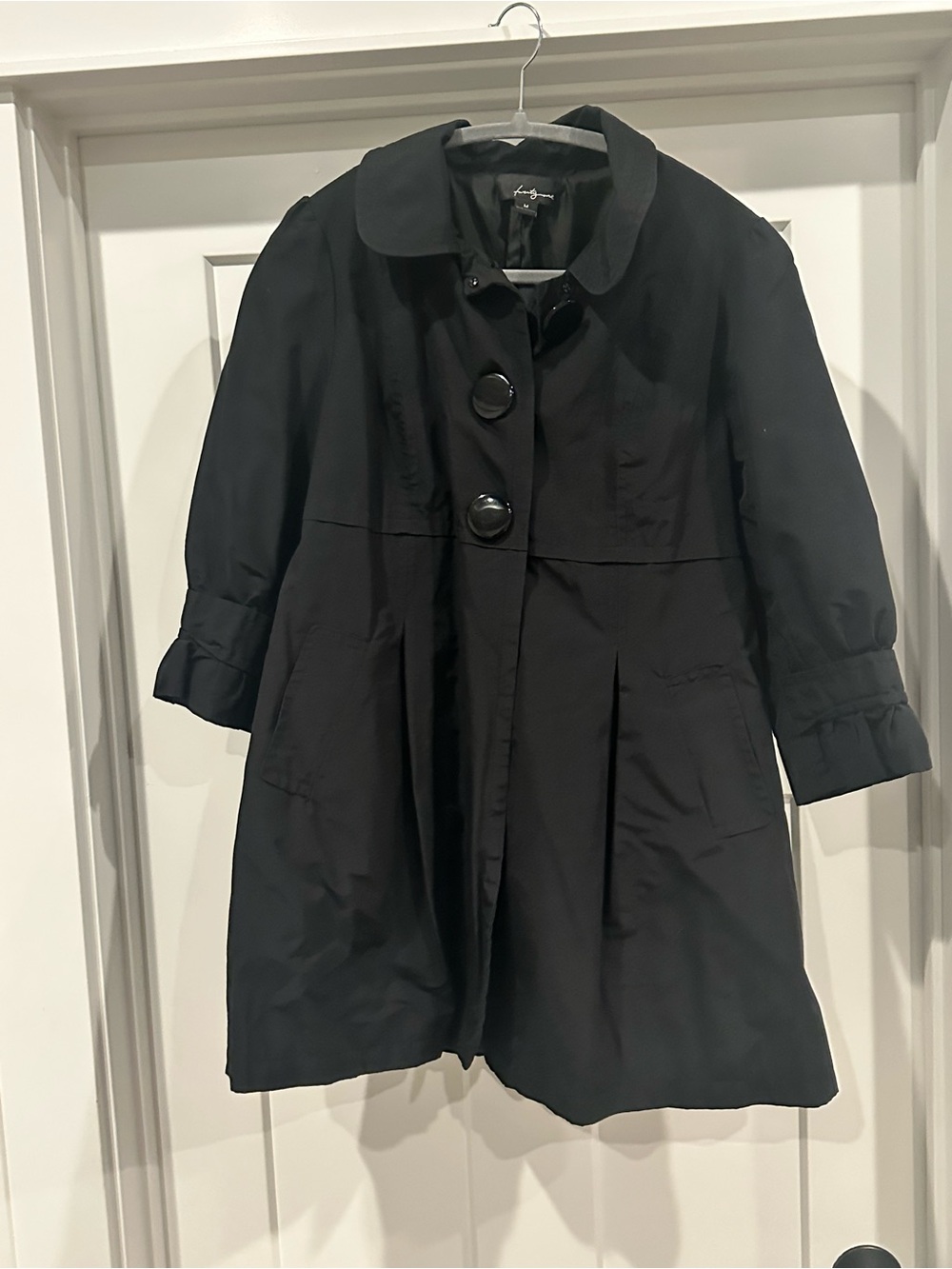 Forever 21 Black Trench-Style Button Coat